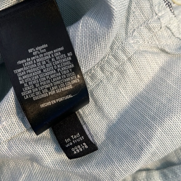 Ted Baker Shirt Mens 7 White Blue Short Sleeve Button Front Chest Pocket Casual - Picture 10 of 10